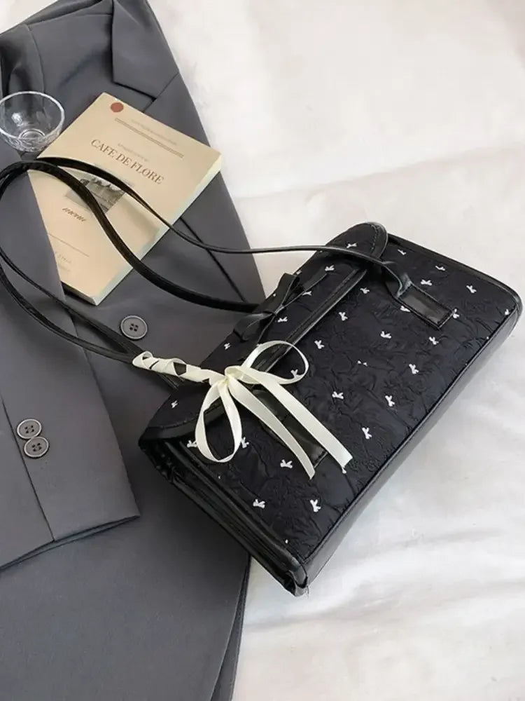 Bow PU Leather Shoulder Bag
