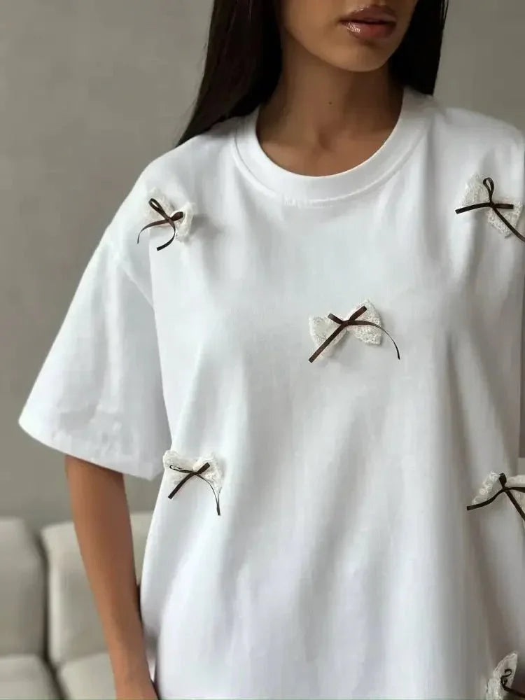 Bow Round Neck Oversized T-Shirt - Update AvenueT-ShirtsTrendsi1001005973126151001005973126151901cbf1 - 7235 - 4872 - 8208 - 9291e3f8cbc1 - Max - OriginWhite