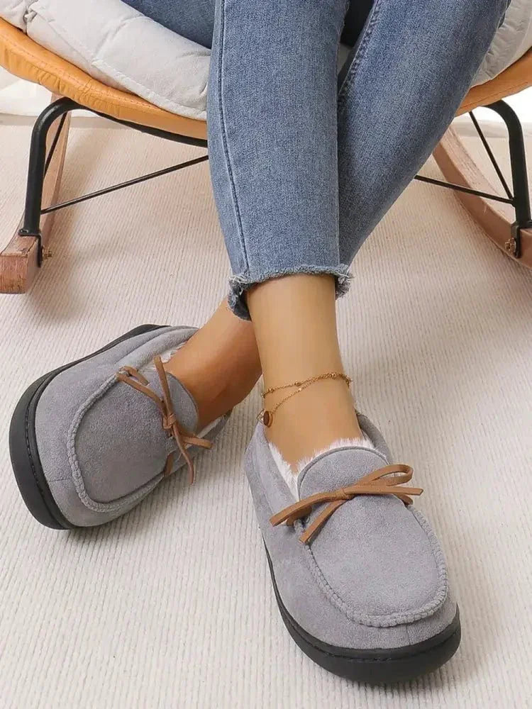 Bow Round Toe Flat Slip - Ons - Update AvenueTrendsi100600322891154100600322891154Bow Round Toe Flat Slip - OnsGray