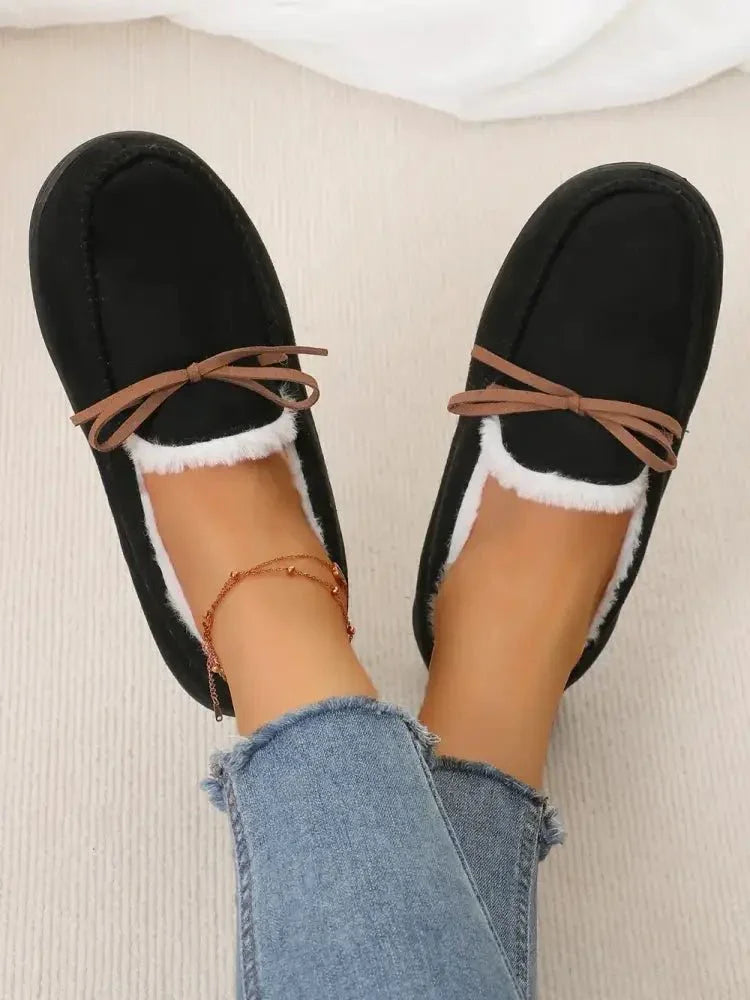 Bow Round Toe Flat Slip - Ons - Update AvenueTrendsi100600322891161100600322891161Bow Round Toe Flat Slip - OnsBlack