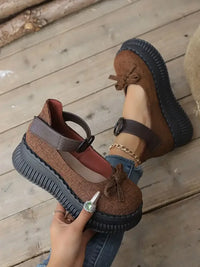 Bow Round Toe Platform Loafers