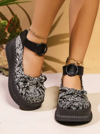 Bow Round Toe Platform Loafers