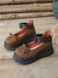 Bow Round Toe Platform Loafers