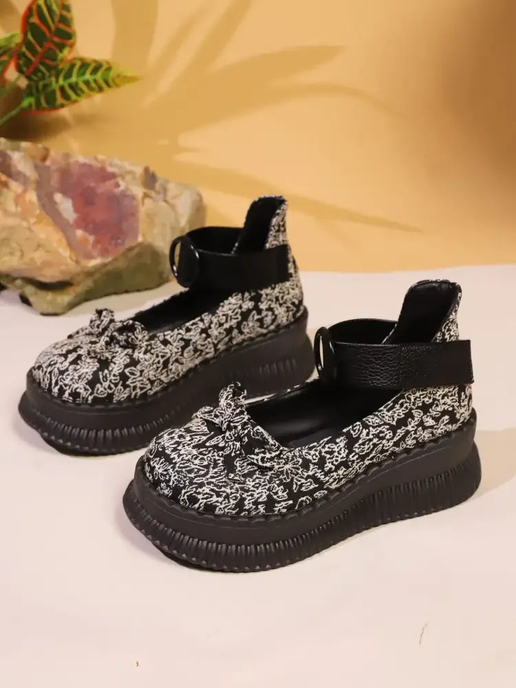 Bow Round Toe Platform Loafers