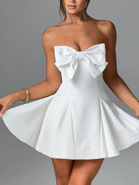 Bow Tube A-Line Mini Dress