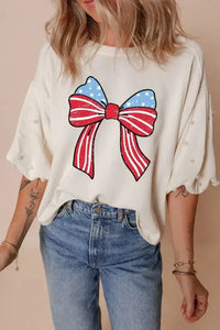 Bowknot Graphic Pearl Puff Half Sleeve T Shirt - Update AvenueT-ShirtsTrendsi100100183628111100100183628111b4fc12cb - 61b8 - 4aa0 - aa8a - ced029646aaf - Max - OriginWhite
