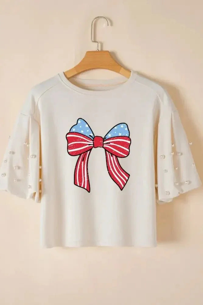 Bowknot Graphic Pearl Puff Half Sleeve T Shirt - Update AvenueT-ShirtsTrendsi100100183628111100100183628111dea5a777 - 7422 - 49fa - 84e6 - a2323c2b5205 - Max - OriginWhite