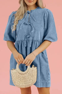 Bowknot Round Neck Half Sleeve Denim Dress - Update AvenueDenim Dresses & SkirtsTrendsi1001006124619091001006124619099b22be79 - fc04 - 4b75 - bf97 - 8674e65e5424 - MaxMedium