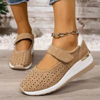 Breathable Cutout Wedge Loafers