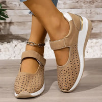 Breathable Cutout Wedge Loafers