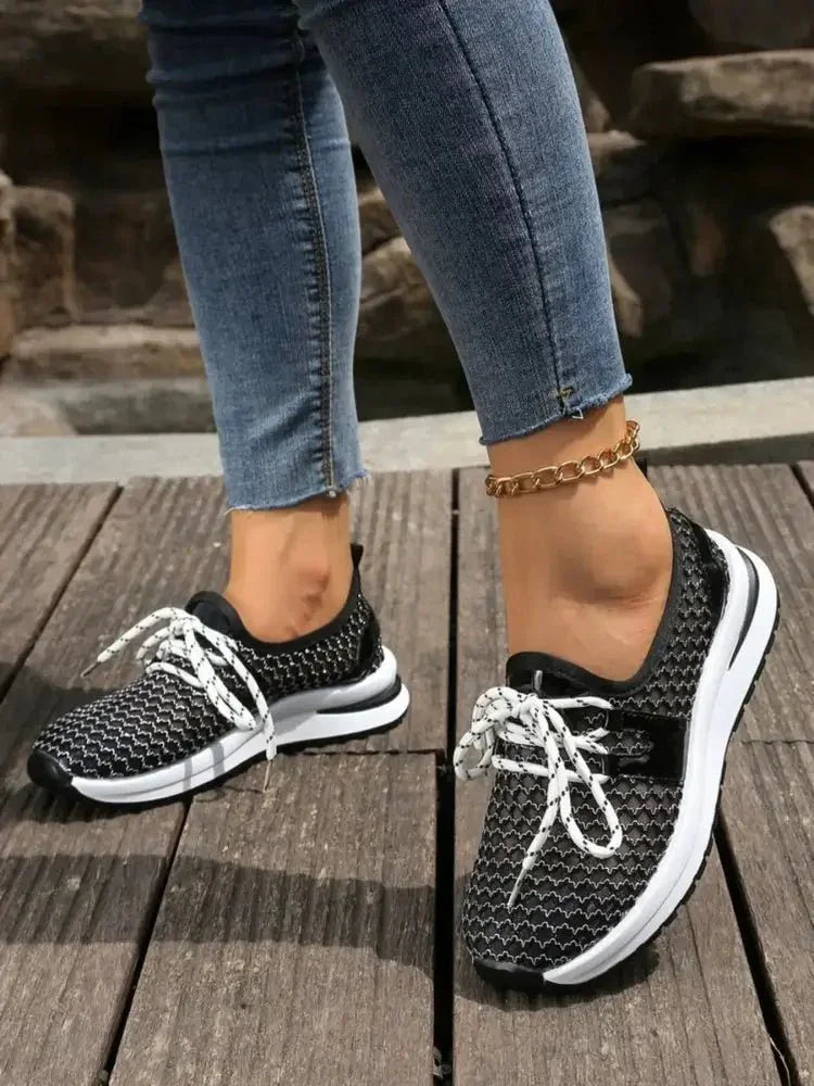 Breathable Mesh Lace - Up Athletic - Update AvenueTrendsi100600847316704100600847316704Breathable Mesh Lace - Up AthleticBlack