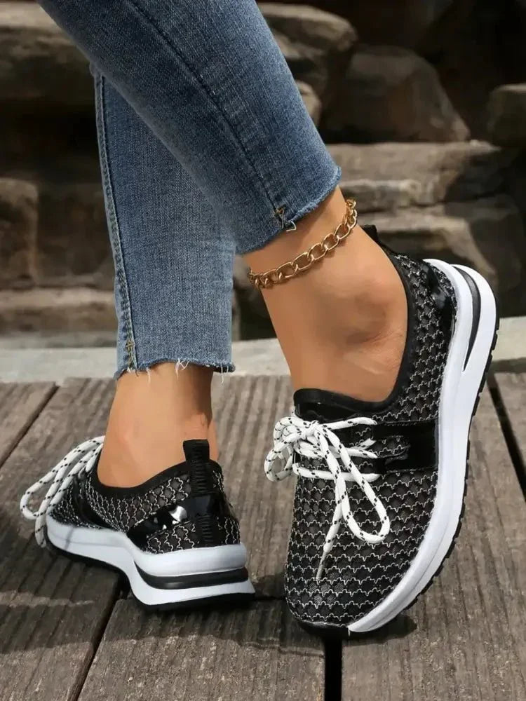 Breathable Mesh Lace - Up Athletic - Update AvenueTrendsi100600847316704100600847316704Breathable Mesh Lace - Up AthleticBlack