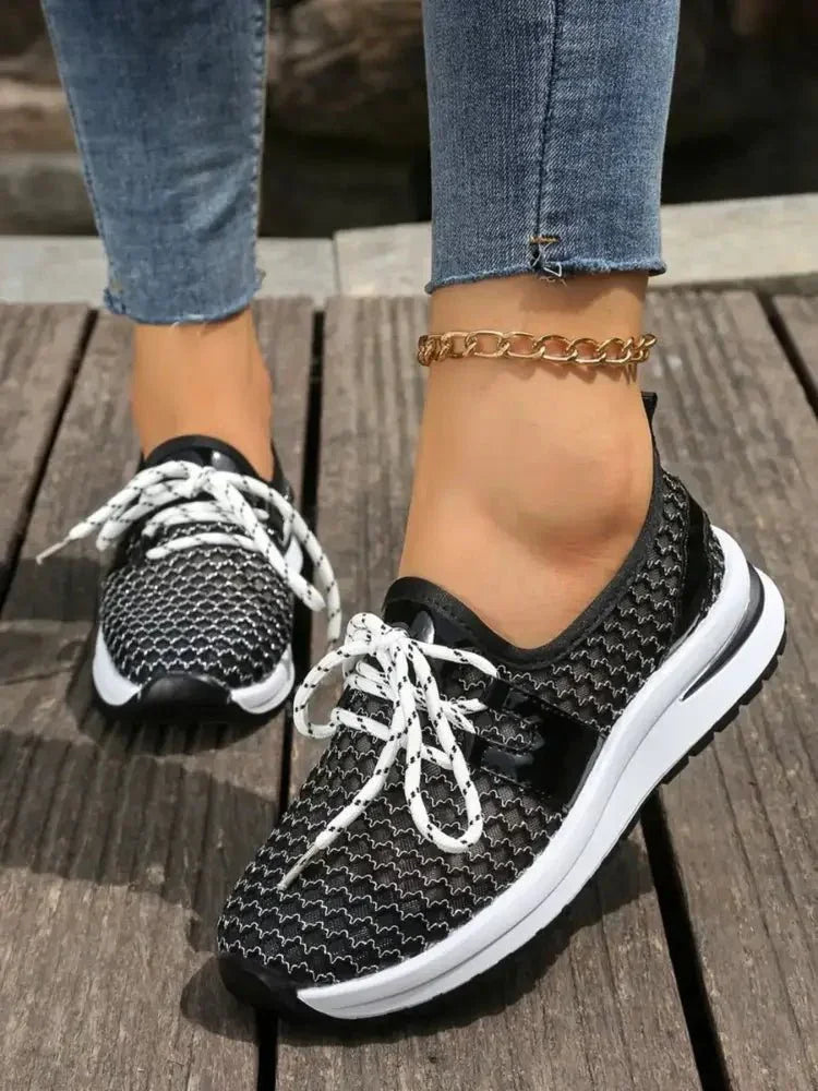 Breathable Mesh Lace - Up Athletic - Update AvenueTrendsi100600847316704100600847316704Breathable Mesh Lace - Up AthleticBlack