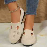Breathable Mesh Round Toe Flat Slip-Ons