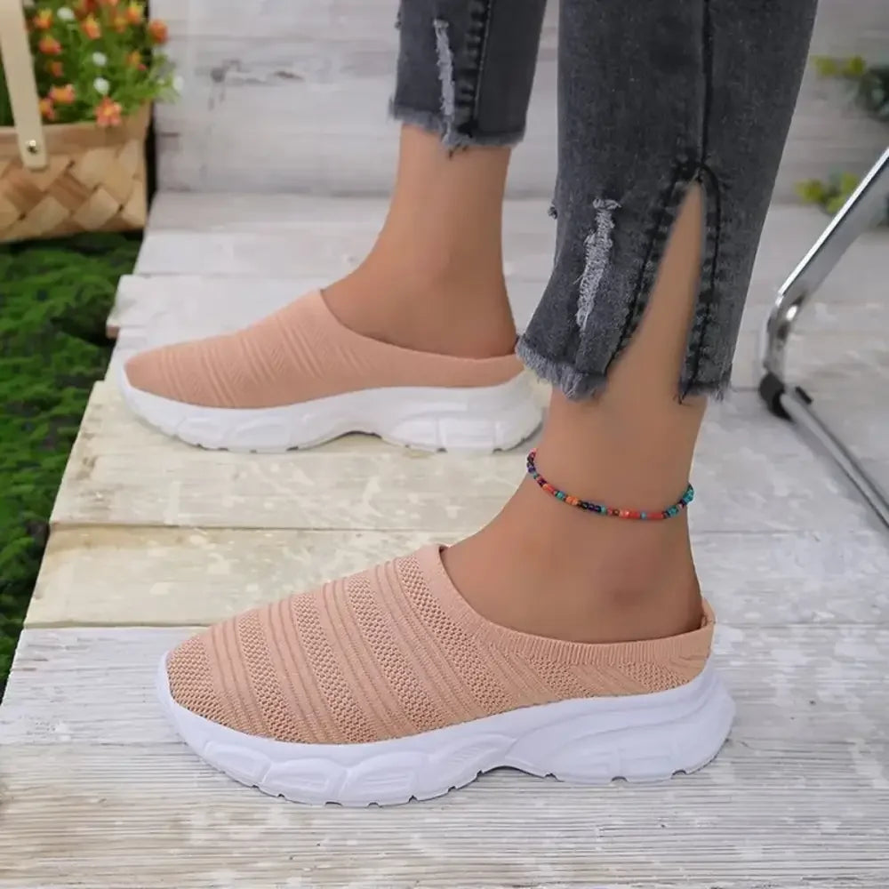 Breathable Mesh Round Toe Slip-Ons