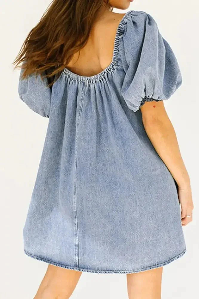 Bubble Sleeve Square Neck Denim Babydoll Dress - Update AvenueDenim Dresses & SkirtsTrendsi100100534927134100100534927134bde327e4 - 624f - 4233 - be15 - c535eaebb014 - MaxMedium