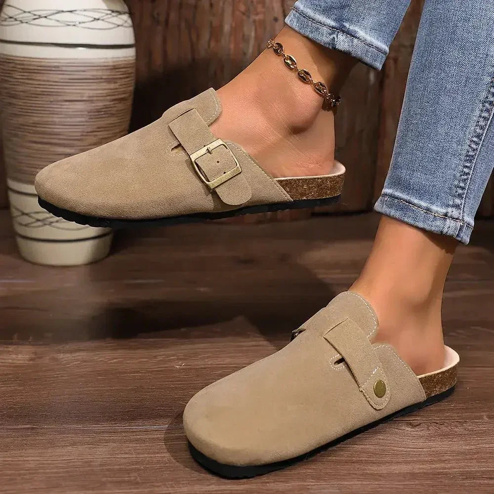 Buckle Round Toe Flats Slip - Ons - Update AvenueTrendsi100600078711502100600078711502Buckle Round Toe Flats Slip - OnsMocha