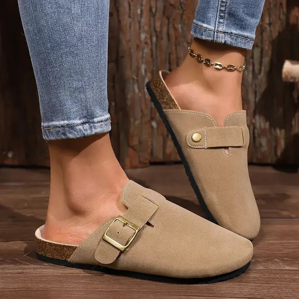 Buckle Round Toe Flats Slip - Ons - Update AvenueTrendsi100600078711502100600078711502Buckle Round Toe Flats Slip - OnsMocha