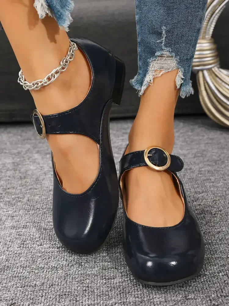 Buckle Strap Mary Jane Loafers