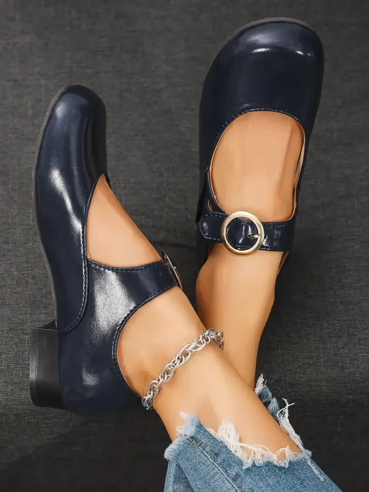 Buckle Strap Mary Jane Loafers