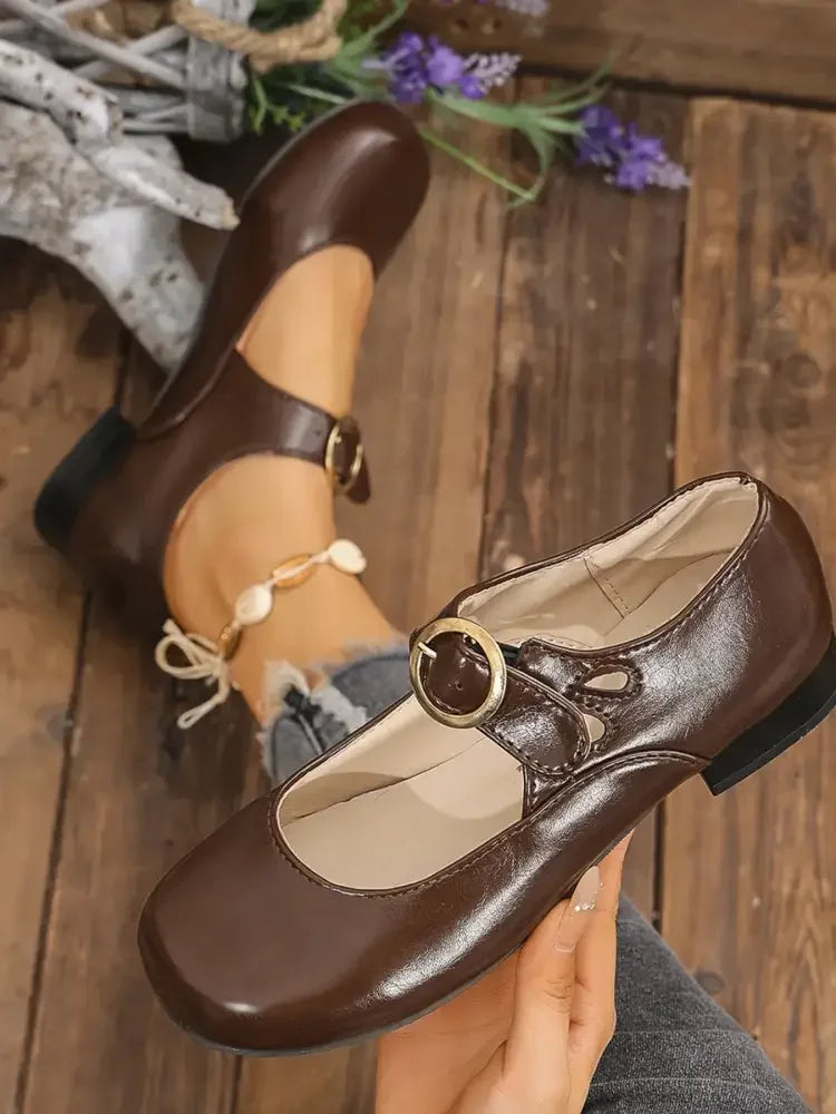Buckle Strap Mary Jane Loafers