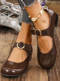 Buckle Strap Mary Jane Loafers