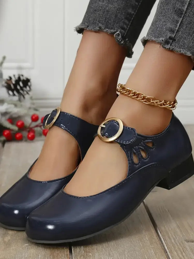 Buckle Strap Mary Jane Loafers