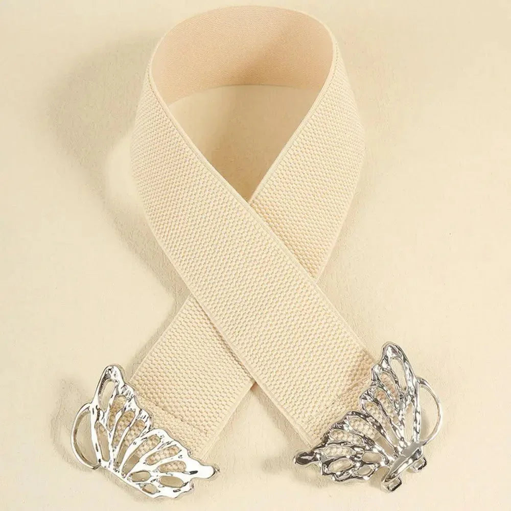 Butterfly Alloy Buckle Elastic Belt - Update AvenueTrendsi101300620890164101300620890164Butterfly Alloy Buckle Elastic BeltLight Yellow