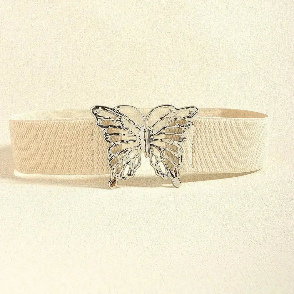 Butterfly Alloy Buckle Elastic Belt - Update AvenueTrendsi101300620890164101300620890164Butterfly Alloy Buckle Elastic BeltLight Yellow