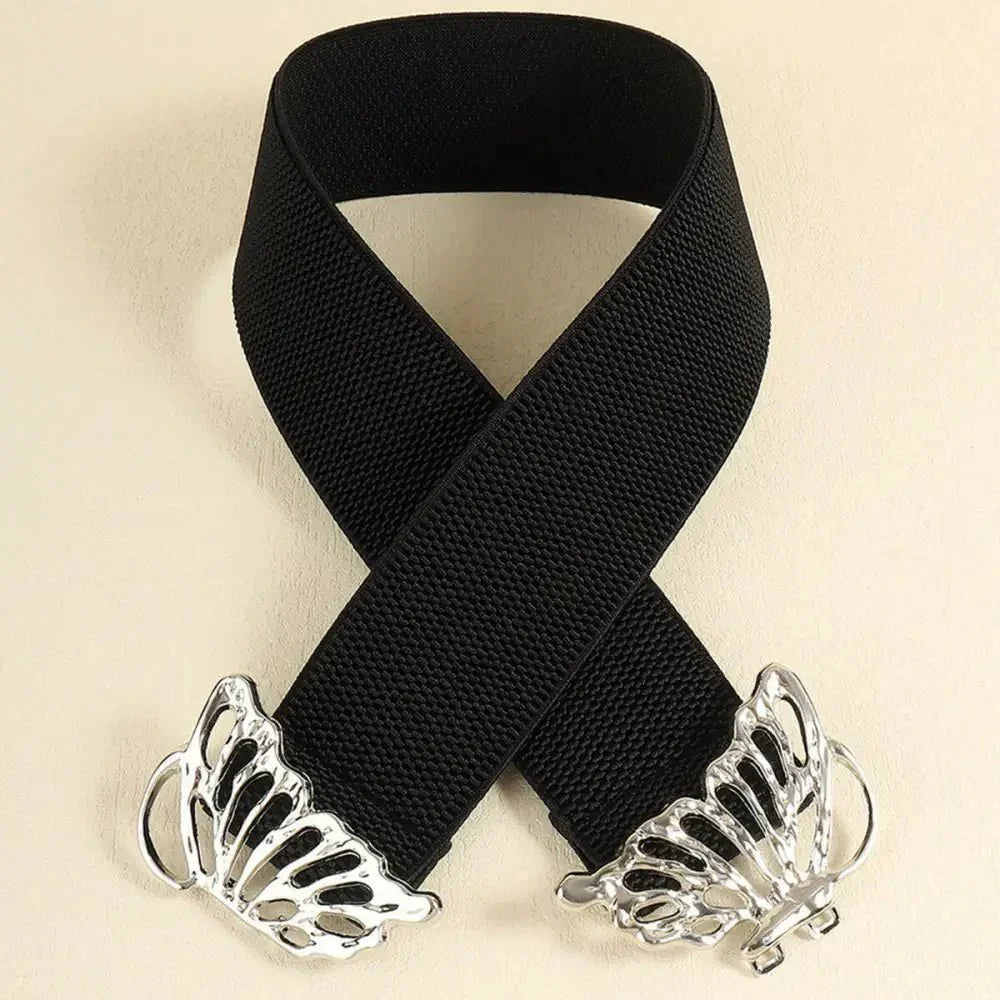 Butterfly Alloy Buckle Elastic Belt - Update AvenueTrendsi101300620890164101300620890164Butterfly Alloy Buckle Elastic BeltLight Yellow