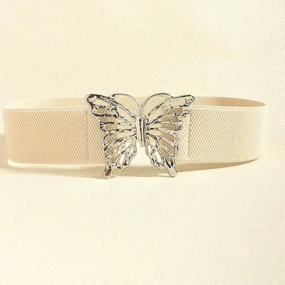 Butterfly Alloy Buckle Elastic Belt - Update AvenueTrendsi101300620890164101300620890164Butterfly Alloy Buckle Elastic BeltLight Yellow