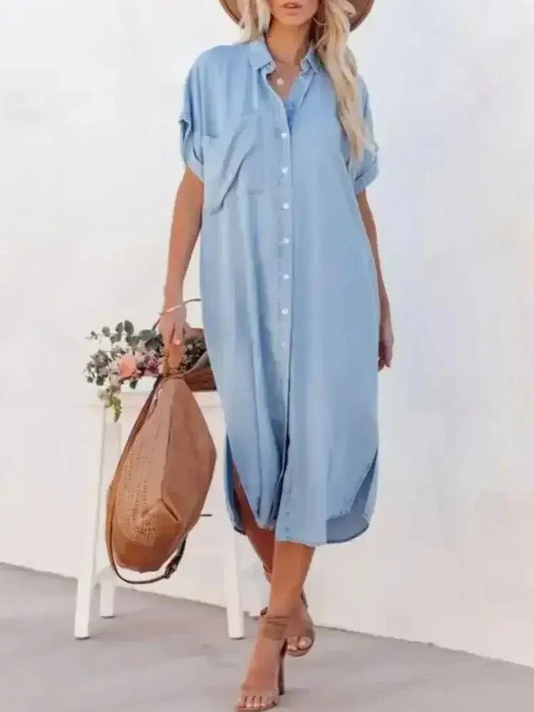 Button Down Denim Midi Shirt Dress - Update AvenueDenim Dresses & SkirtsTrendsi100100643870964100100643870964ef1b64f7 - b10a - 45e0 - 80d5 - 29ff6f38ecae - Max - Origin1907 Color