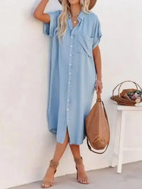 Button Down Denim Midi Shirt Dress - Update AvenueDenim Dresses & SkirtsTrendsi100100643870964100100643870964c76f3d62 - 6a66 - 4177 - a9fc - 18e9a156288d - Max - Origin1907 Color