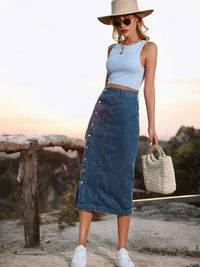 Button Down Denim Skirt - Update AvenueDenim Dresses & SkirtsTrendsi10010036057374310010036057374360b157e991544ddbada5e5cc373c99ab - MaxFrench Blue