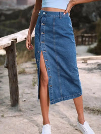 Button Down Denim Skirt - Update AvenueDenim Dresses & SkirtsTrendsi100100360573743100100360573743a4d8444bf83649d585063126a7fff0b3 - MaxFrench Blue