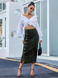 Button Down Denim Skirt - Update AvenueDenim Dresses & SkirtsTrendsi100100360575220100100360575220683c86c77f15442eb3abff9e2b395a29 - MaxBlack