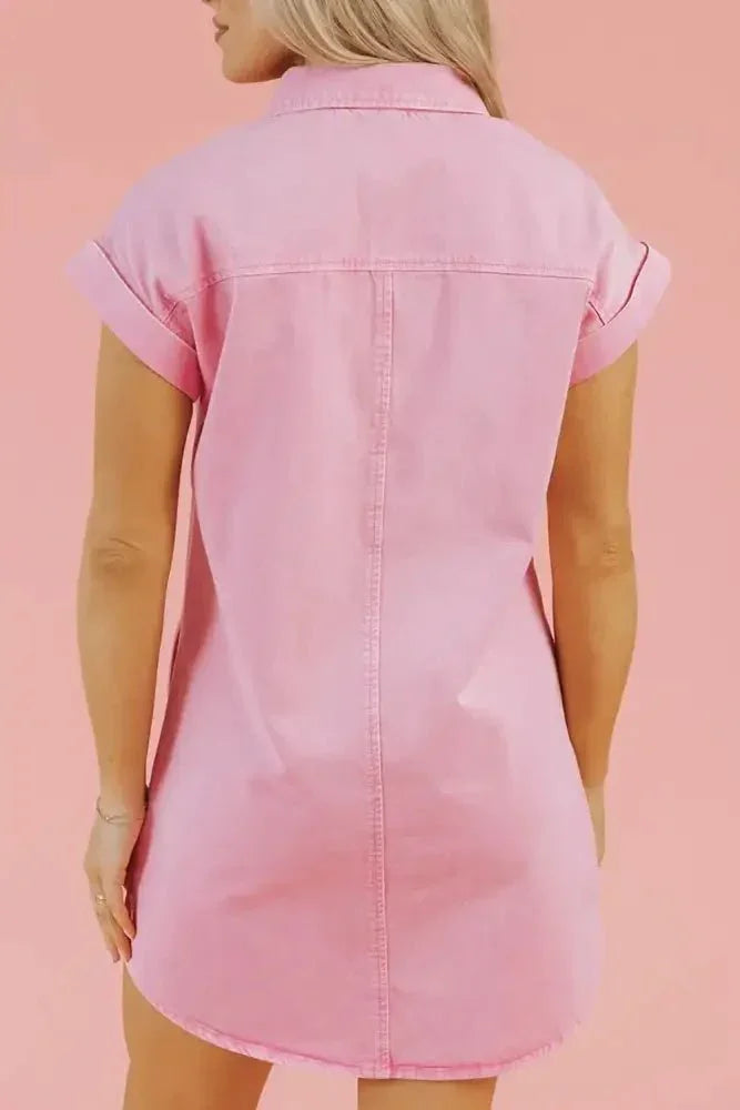 Button Down Short Sleeve Denim Dress - Update AvenueDenim Dresses & SkirtsTrendsi10010017003176310010017003176359cee300 - 51b4 - 43f7 - 8ffc - 7f680746c83a - Max - OriginBlush Pink