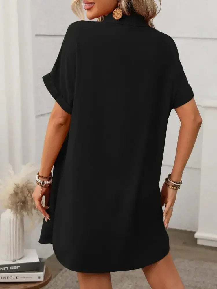 Button Down Short Sleeve Mini Dress - Update AvenueEffortless Elegance: DressesTrendsi10010085203580310010085203580344a7552f - 780d - 4ec4 - b82b - 864c1e770cb9 - MaxBlack