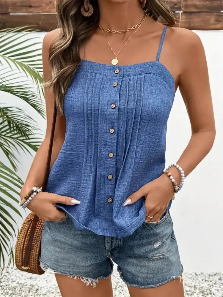 Button - Front Adjustable Strap Cami - Update AvenueTrendsi1001008976111671001008976111677c43e38ef1164663b4adf51bda170a90 - Max - OriginBlue