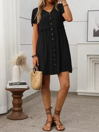 Button Front Flutter Sleeve Dress - Update AvenueEffortless Elegance: DressesTrendsi1001005737013901001005737013909478f48e - eb73 - 44ec - 8387 - 3cbed61e078b - MaxBlack