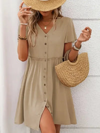 Button Front Flutter Sleeve Dress - Update AvenueEffortless Elegance: DressesTrendsi100100573701495100100573701495067737d0 - 98b3 - 4f7f - a6c1 - f18e08a0197c - MaxTan