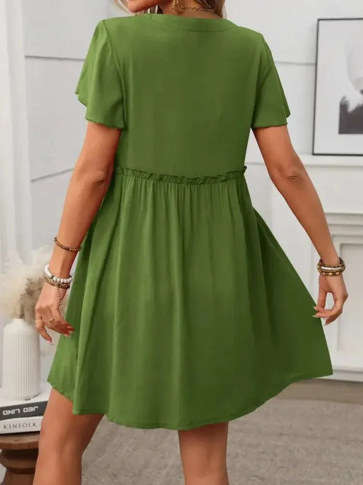 Button Front Flutter Sleeve Dress - Update AvenueEffortless Elegance: DressesTrendsi100100573705261100100573705261727edb08 - 4190 - 4235 - ac5a - 0701ca98f3bc - MaxMatcha Green