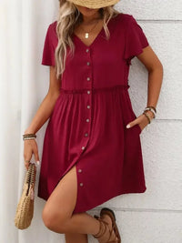 Button Front Flutter Sleeve Dress - Update AvenueEffortless Elegance: DressesTrendsi100100573709592100100573709592a5ca9e26 - 3223 - 4918 - 86cd - 071b96939a77 - MaxDeep Red