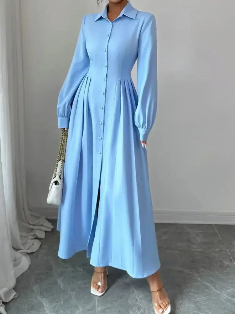 Button - Front Maxi Shirt Dress - Update AvenueMaxi DressesTrendsi100100499781972100100499781972Button - Front Maxi Shirt DressLight Blue