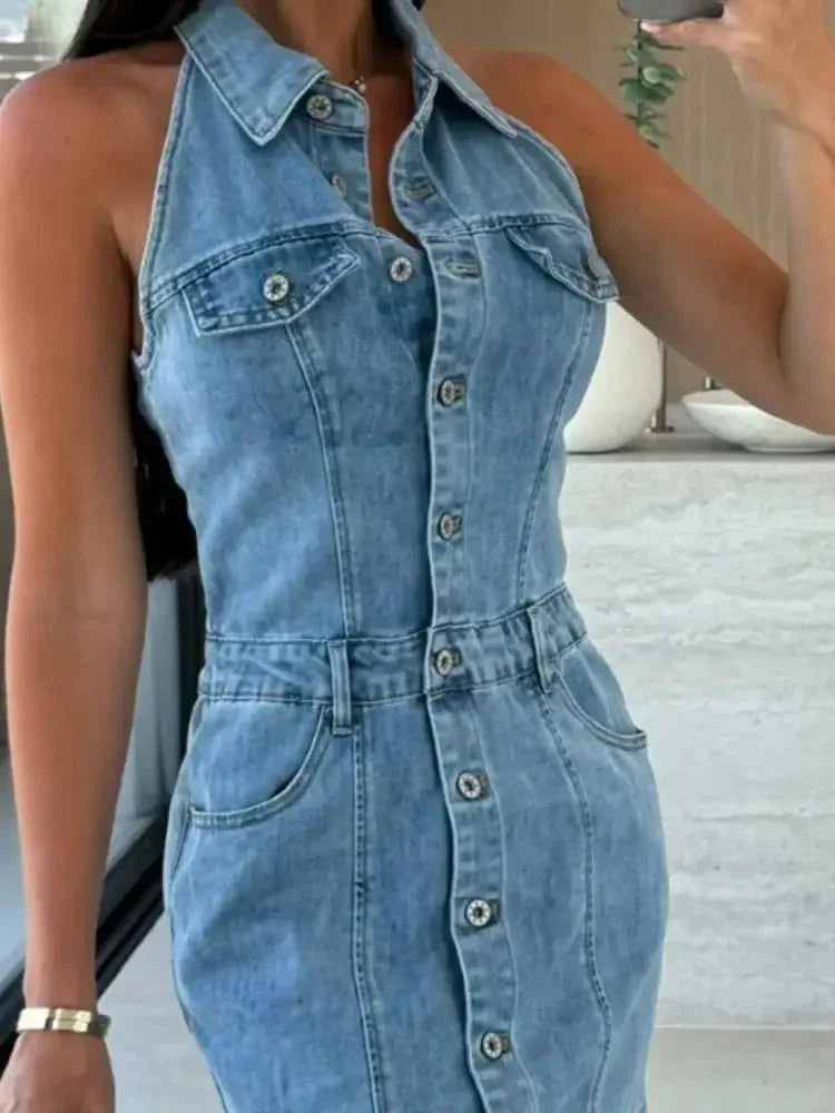 Button Front Sleeveless Denim Mini Dress - Update AvenueDenim Dresses & SkirtsTrendsi1001004466112891001004466112892e15fd3f - f0bc - 4f65 - a87f - 741bb3609ef2 - Max - OriginDenim Blue