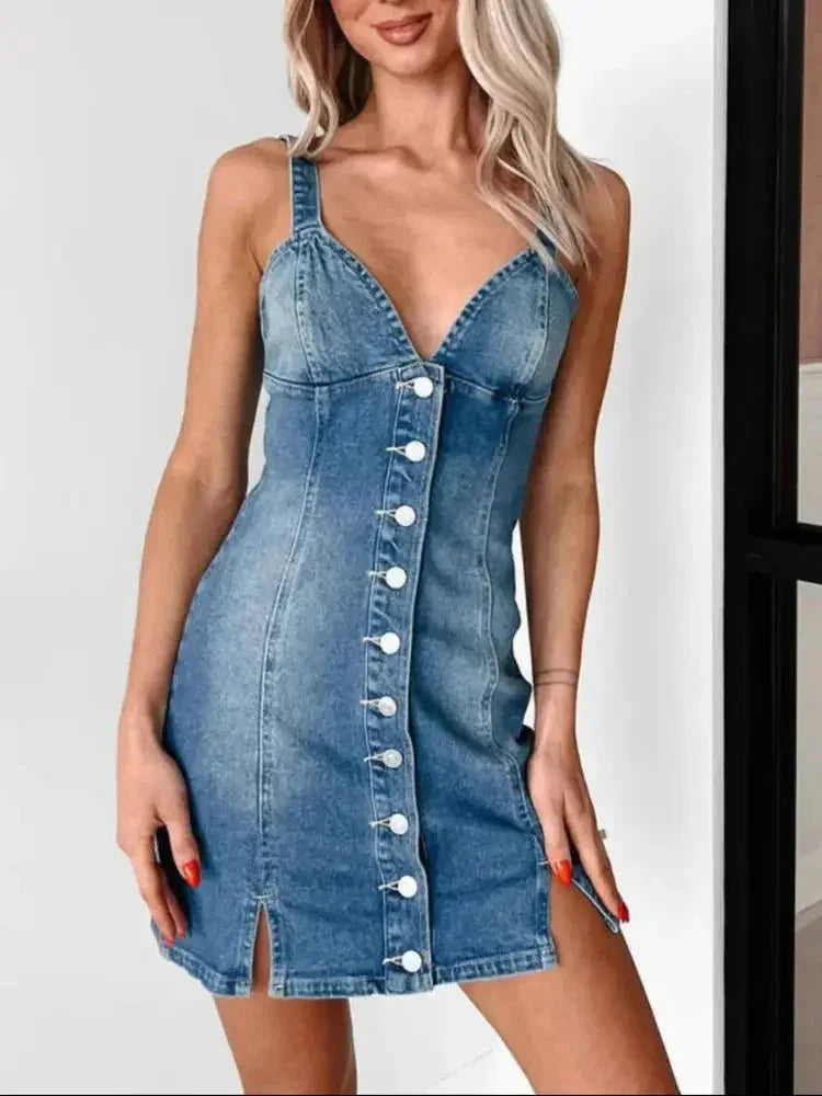 Button Front Sweetheart Neck Denim Mini Dress - Update AvenueDenim Dresses & SkirtsTrendsi100100896749928100100896749928f7116492 - 03bb - 42f6 - b55e - 71d16b85e92a - Max - OriginMedium