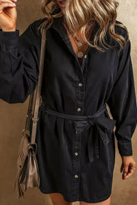 Button Up Collared Neck Denim Dress - Update AvenueDenim Dresses & SkirtsTrendsi10010133849095610010133849095685bd113b9a4b461ebfe6235bfd24c7d2 - MaxBlack