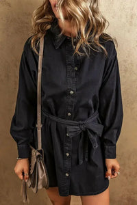 Button Up Collared Neck Denim Dress - Update AvenueDenim Dresses & SkirtsTrendsi100101338490956100101338490956d96568447b0049d1a5850a3c3c5675a9 - MaxBlack