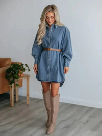 Button Up Collared Neck Long Sleeve Denim Dress - Update AvenueDenim Dresses & SkirtsTrendsi10010008428187110010008428187147481163 - 2491 - 4978 - 8943 - 93deda89d23d - MaxMedium