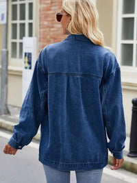Button Up Denim Jacket with Pockets - Update AvenueTrendsi100100752066616100100752066616a8d6d7ac6b4d410cbad0f7449e7bf32a - MaxPeacock Blue